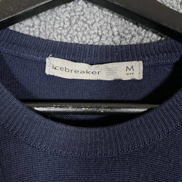 Icebreaker 100% Wool Crewneck Long Sleeve Sweaters - Men's Size M - Blue Gray - Picture 3 of 9